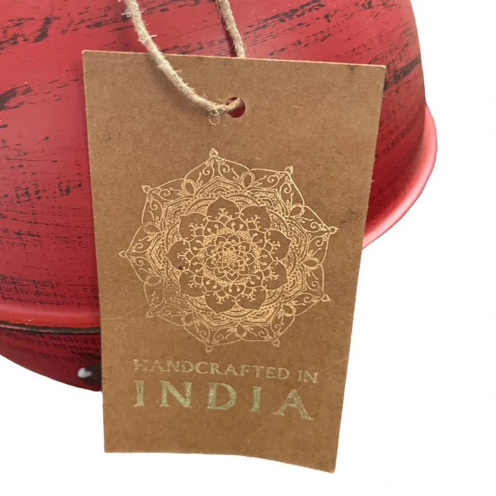 Large Hanging Red Metal Christmas Bell